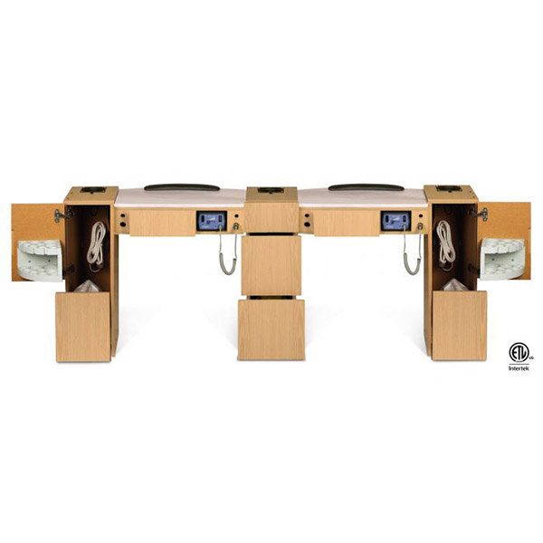 Classic Double Manicure Table with UV Gel Lights - Image 7